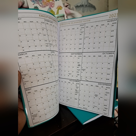 New 2pc aqua turquoise planner / journal set 2023 weekly & monthly - Picture 5 of 11